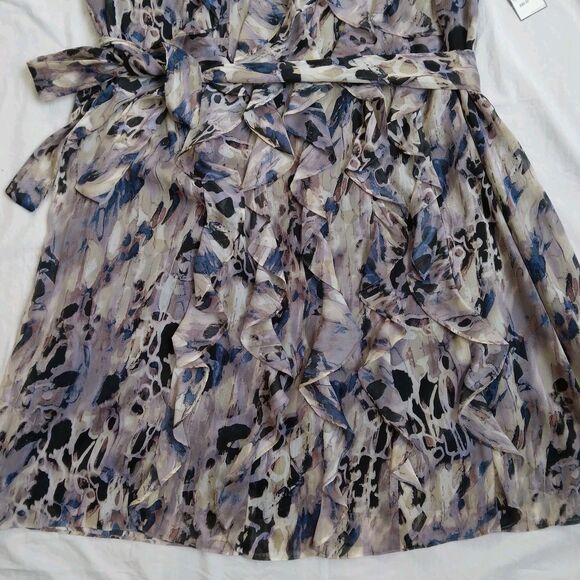 NWT Jessica Howard Purple Blue Ruffled Midi Dress Sleeveless Women's 24W - Picture 3 of 10